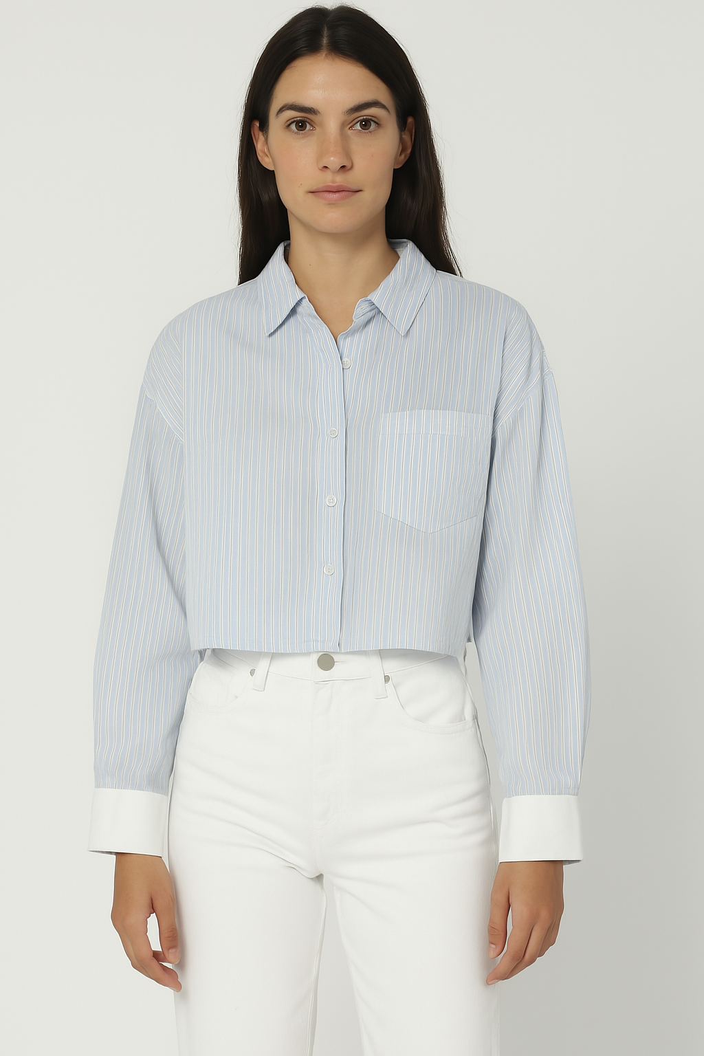 The Sky Stripe Cropped Shirt