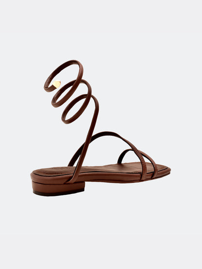 Spiral Flat Sandal  in Brown for women
